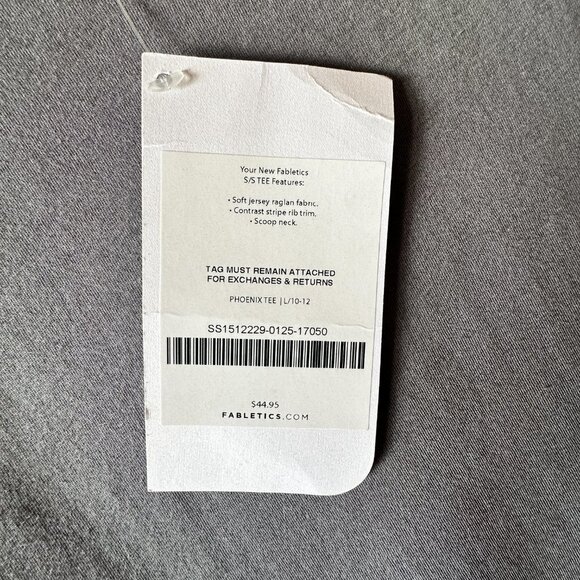 Women's L NWT Fabletics Phoenix Tee Gray Black White Oversized - Picture 8 of 8